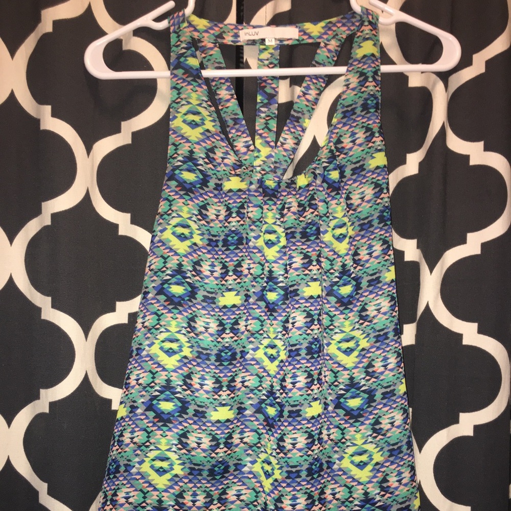 Cute printed ruffle back tank